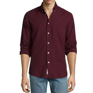 Rag & Bone Brushed Cotton Button Down Shirt,  Sz XS Men's, Burgundy